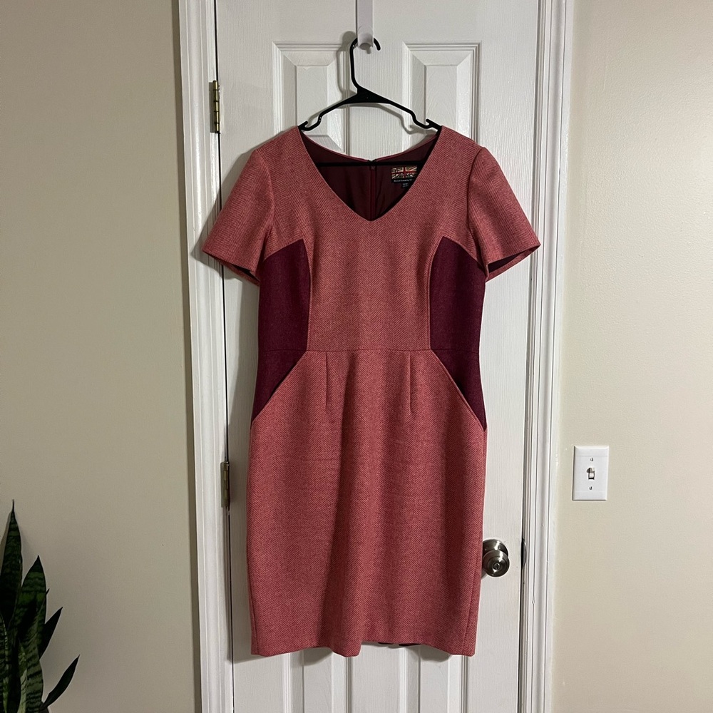 Boden Pink and Burgundy Mini Dress